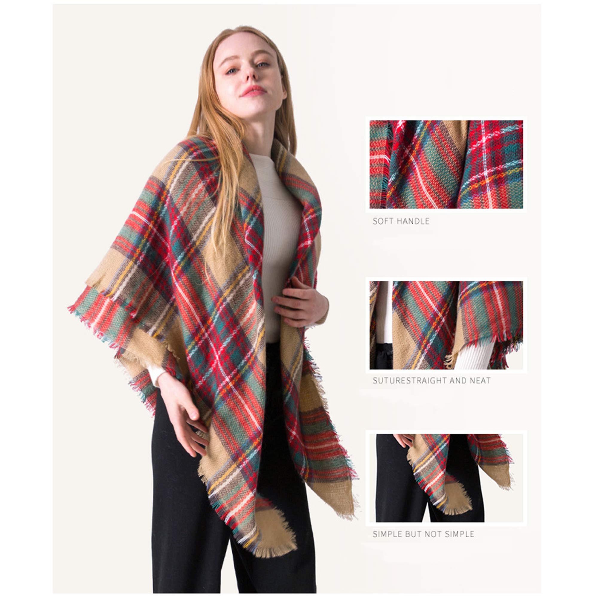 Châle Vintage 100% Laine - 140x140cm Rouge | Magnifique Foulard D'occasion En Très Bon état