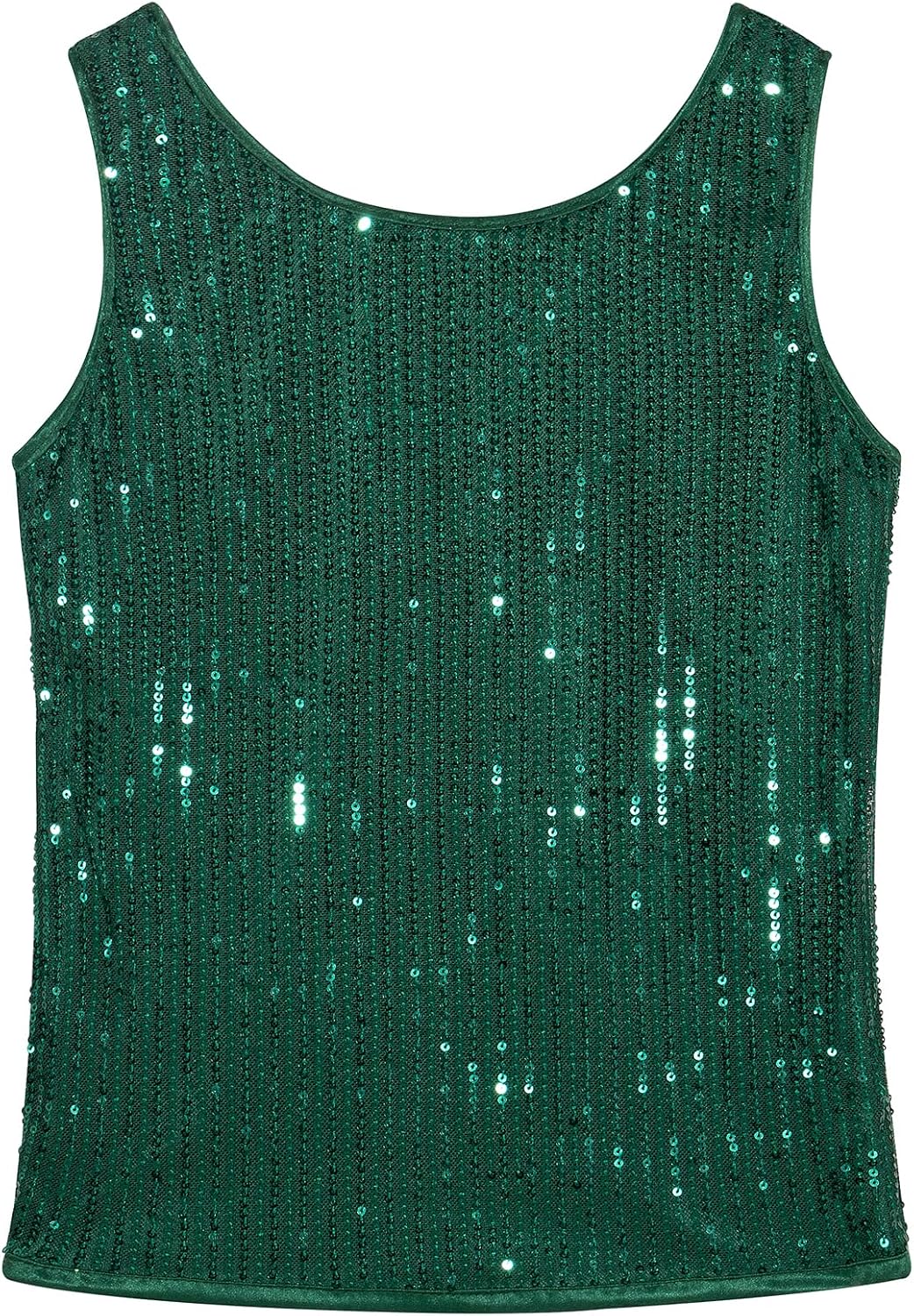 Noomelfish Girls Sequin Tank Tops Sparkly Glitter Dance Sleeveless Shirt (5-12 Years)