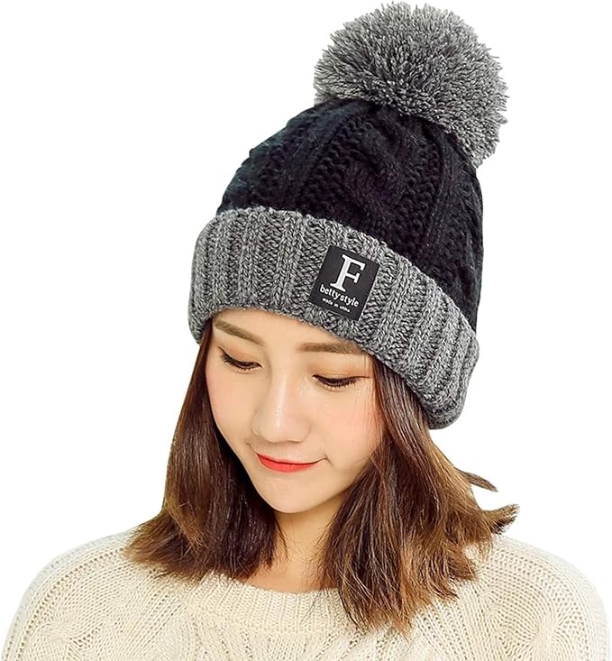 Amazon レディース ニット帽 キャップ かわいい帽子 ストレッチ おしゃれ 秋冬防寒 保温 通勤 通学誕生日 クリスマスプレセントに ブラック ニット 通販