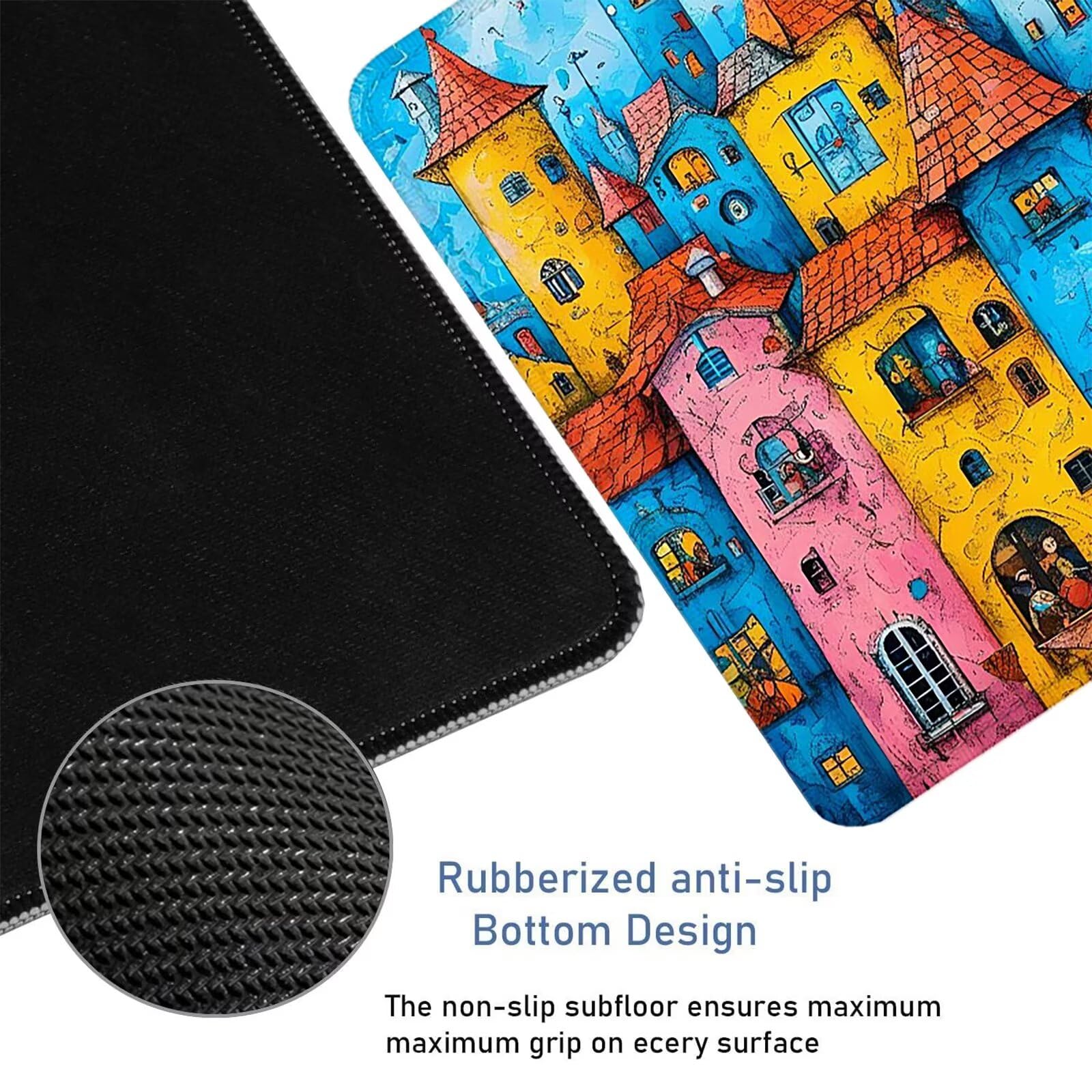 Kolorowa podkładka pod mysz do domu podkładka pod mysz XXL 1200 x 600 x 3 mm, duża podkładka pod biurko z gumową podstawą, antypoślizgowa powierzchnia, dekoracja do domu i biura, prezent dla kobiet H