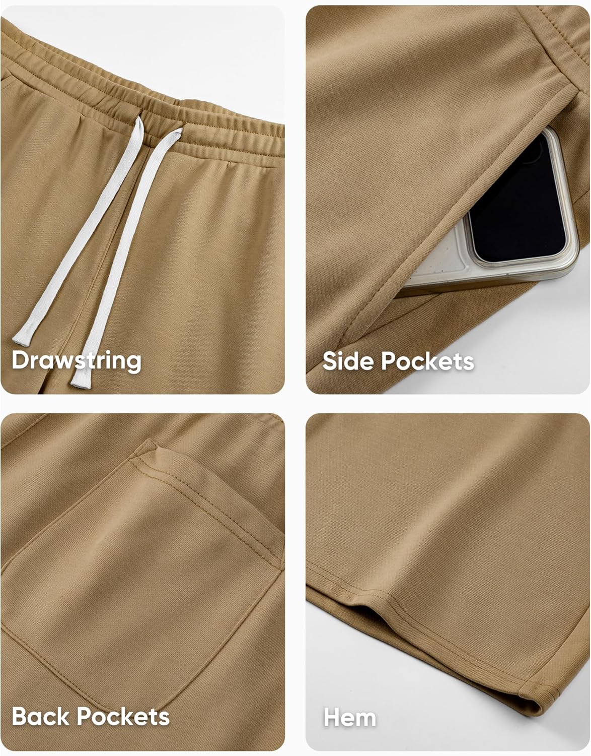 JMIERR 2026 Men's Baggy Sweat Shorts Lightweight Under Knee Casual Raw Hem Drawstring Y2K Shorts Loose Fit Gym Shorts