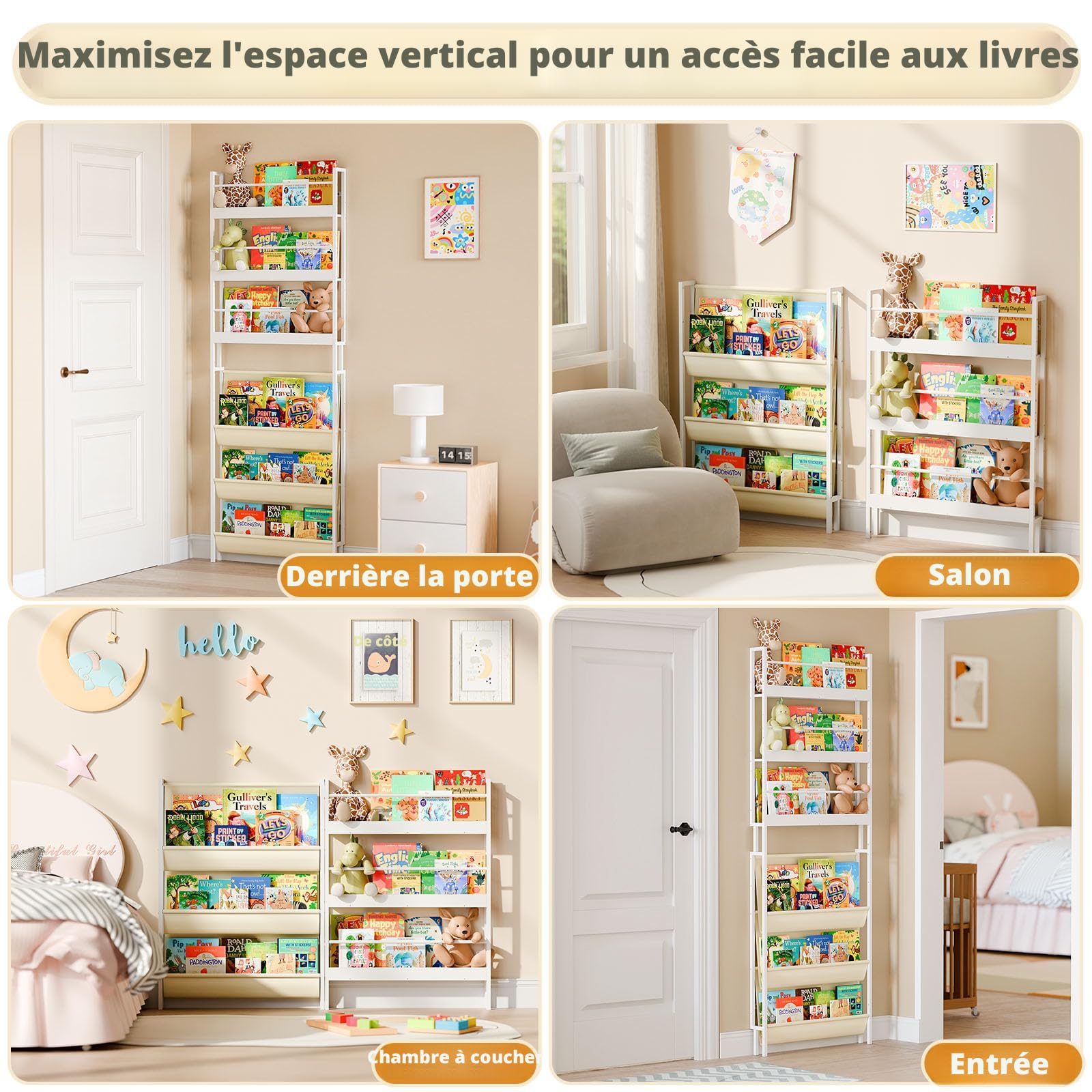 Harriet Bee Bibliothèque en bois pour enfants, bibliothèque Montessori Harriet Bee Bibliothèque en bois pour enfants, bibliothèque Montessori