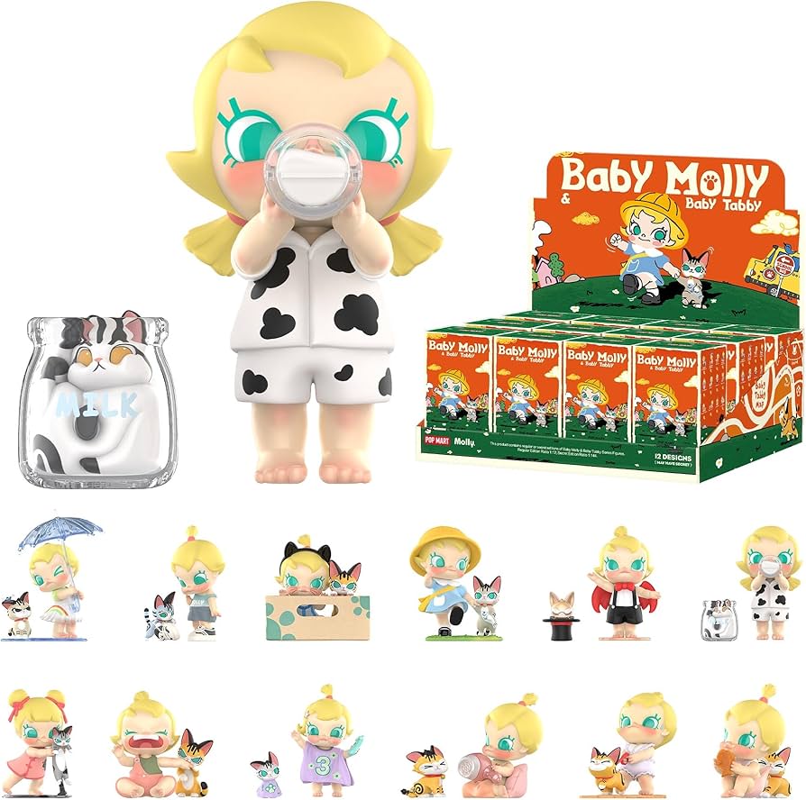 Amazon.com: POP MART Baby Molly & Baby Tabby Series Figures, 12PCs
