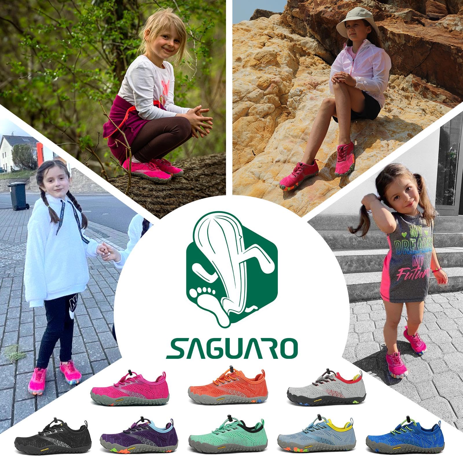 Visita la tienda de SAGUARO SAGUARO Minimalistas Barefoot Zapatillas de Trail Running Niños Zapatillas de Deporte Transpirables para Exterior Interior in use