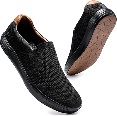 konhill Men's Slip on Walking Shoes Trainers Casual Breathable Mesh Sneakers Loafers