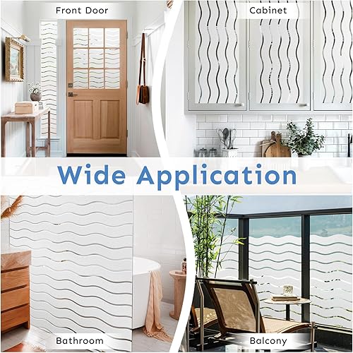 Vista 49 de rabbitgoo Película de privacidad para ventana, película de privacidad de vidrio esmerilado, esmerilado para ventanas, para vidrio, no adhesiva