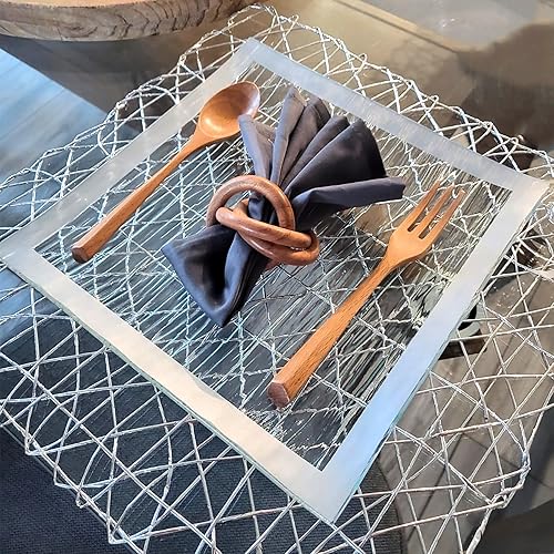 Miniatura 2 de Kyien - Juego de 6 cucharas y tenedores de madera para sopa de madera natural, cubiertos de madera ecológicos, tenedor y cuchara de madera, 3