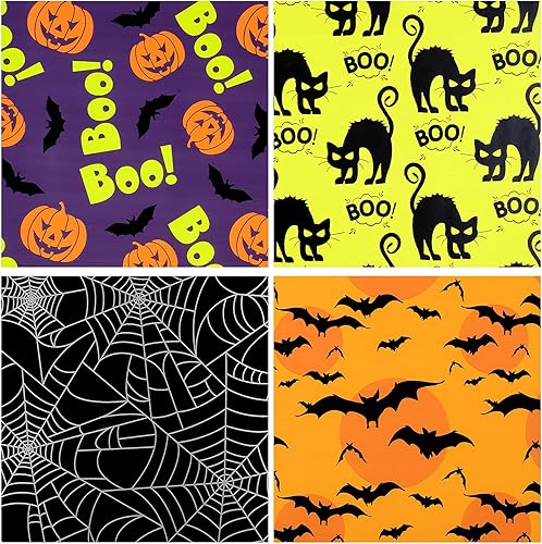 Miniatura 7 de RUSPEPA Rollos de papel de regalo  Colorido diseño de envoltura de Halloween  4 rollos  30 pulgadas x 10 pies por rollo