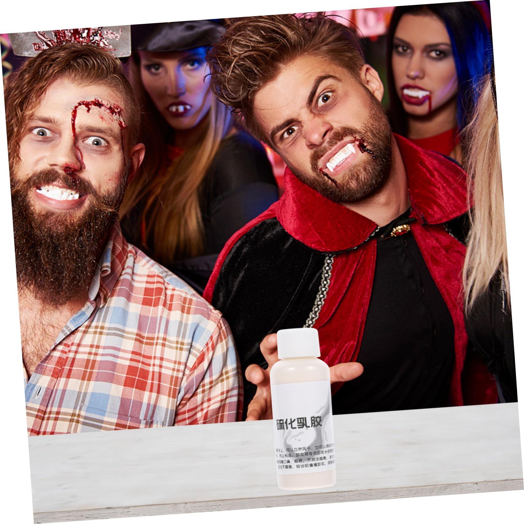 4 Stück 1 Flüssiges Latex Alters Make-up Halloween Make-up Klar Flüssiges Make-up Zombie-make-up Spezialeffekt-make-up Vampir-kostüm Gesichts-make-up-spezialeffekte Bilden Mikinona