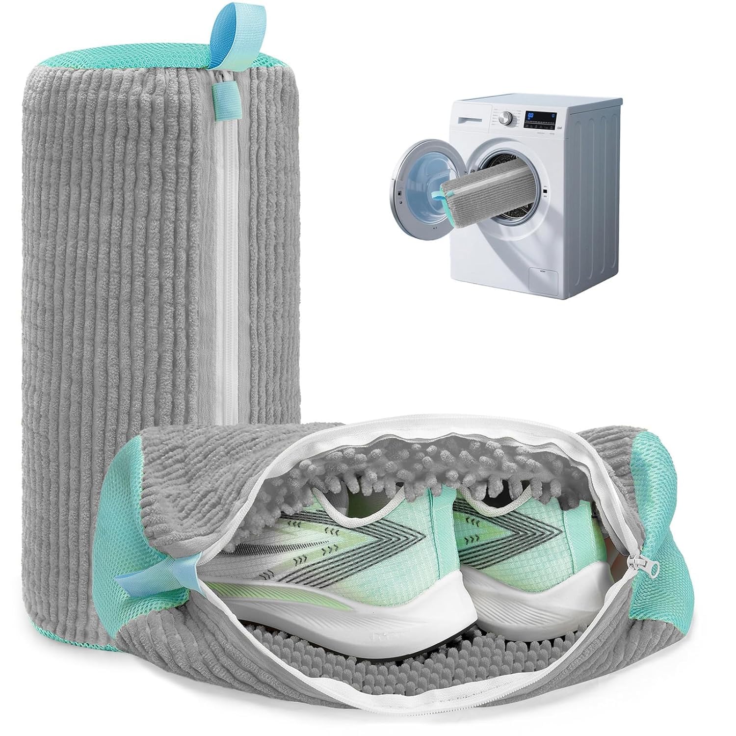 Shoes Washing Machine Bag for Washer & Dryer, Shoe Laundry Bag with Self-Locking Zipper, 360° Deep Cleaning Mesh Wash for Sneakers, Sports, Canvas & Delicates Fits All Shoe Sizes-image-41