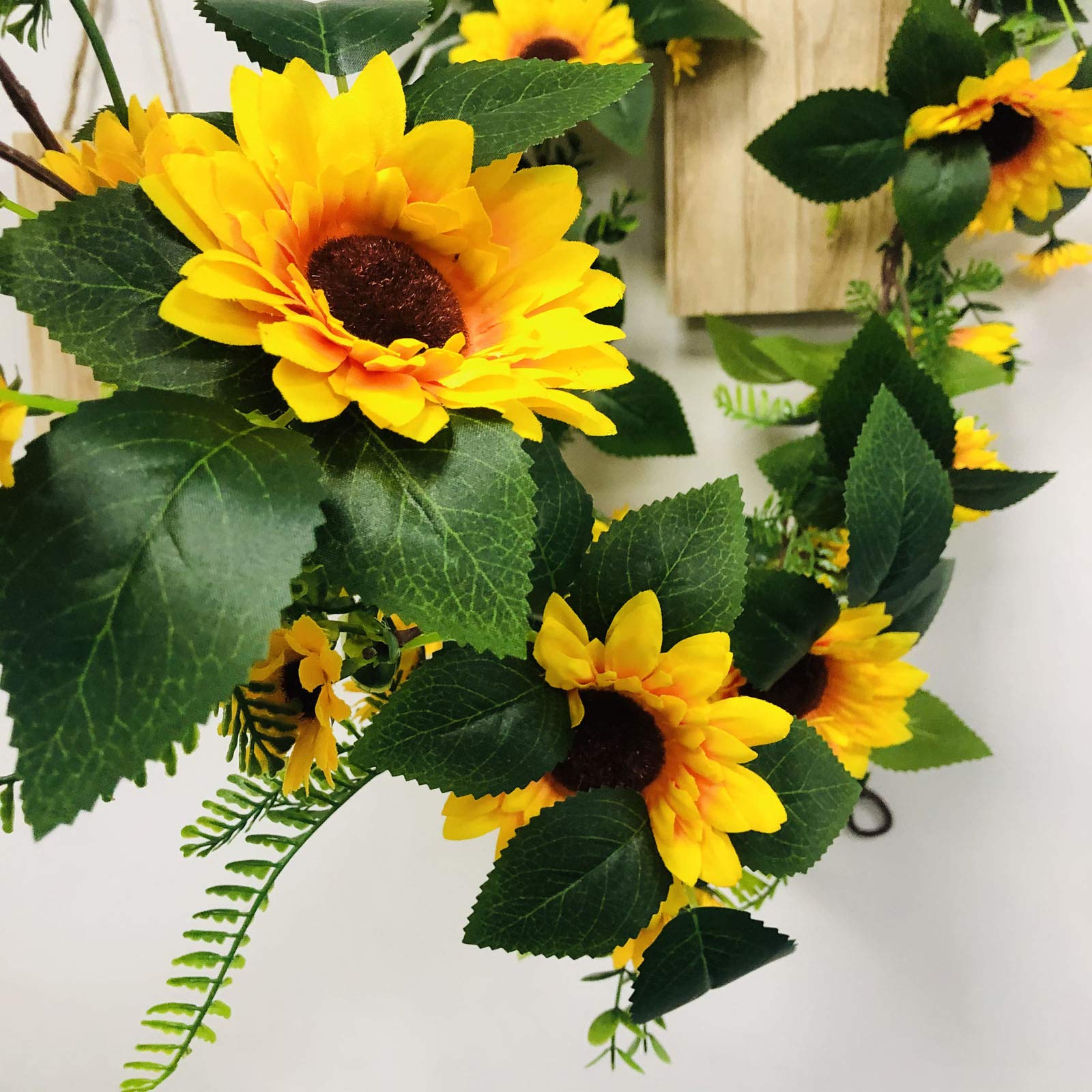 Ghirlanda Di Girasoli Artificiali 2 Pezzi Da 2,5 M – Fiori In Seta E Foglie, Per Decorazione Fai Da Te, Casa, Festa E Giardino