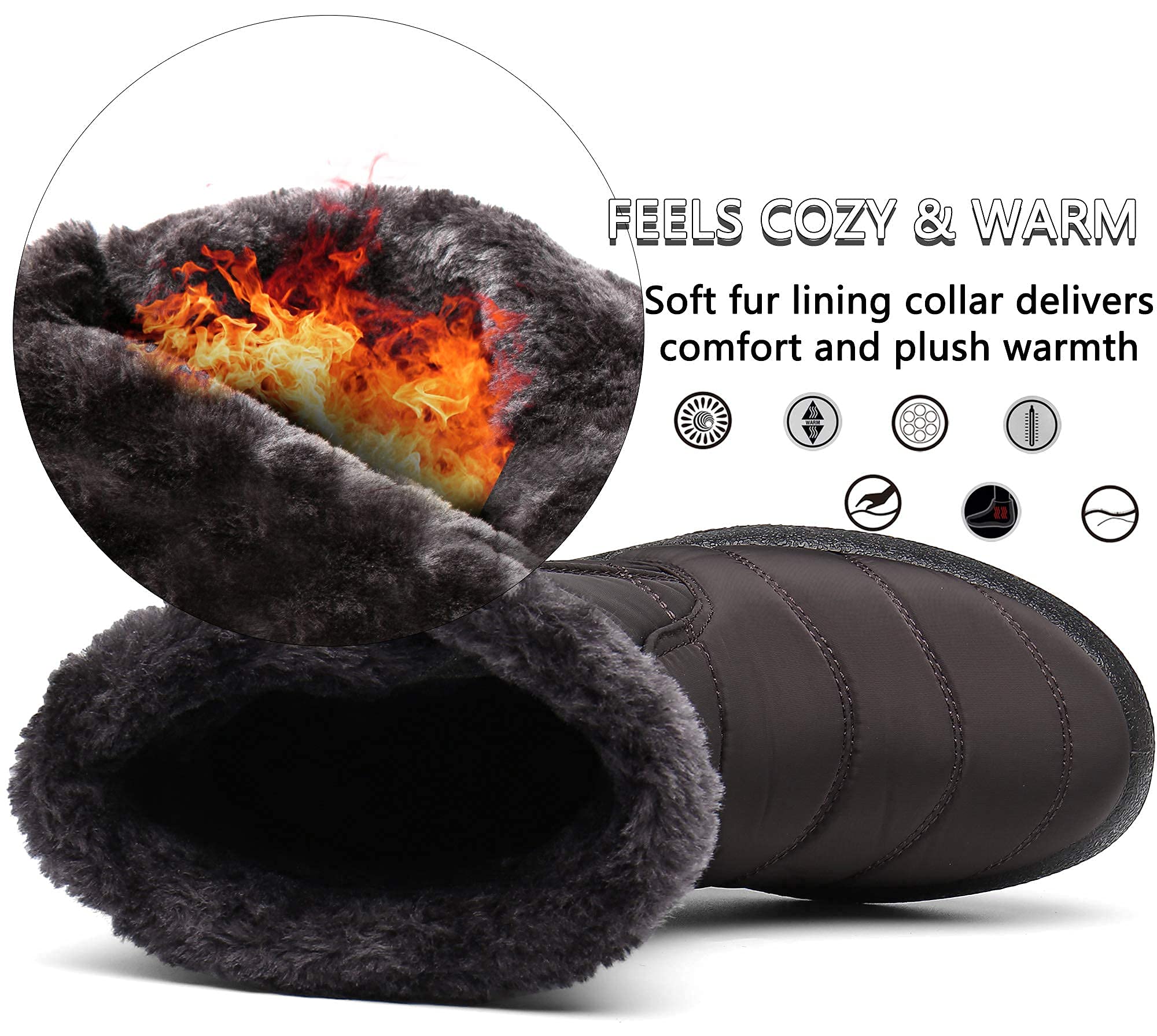 Gaatpot Stivali Donna Stivaletti Invernali Stivali da Neve Caldo Peluche Scarpe Impermeabili 36-43