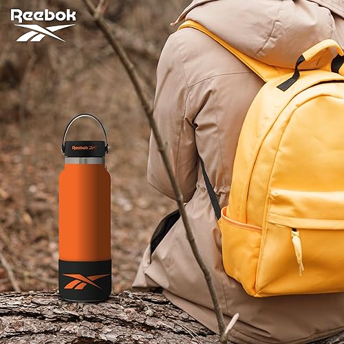 Miniatura 7 de Reebok Botella de agua deportiva de acero inoxidable con asa, botella de agua aislada de 40 onzas, botella de agua deportiva aislada al vacío de