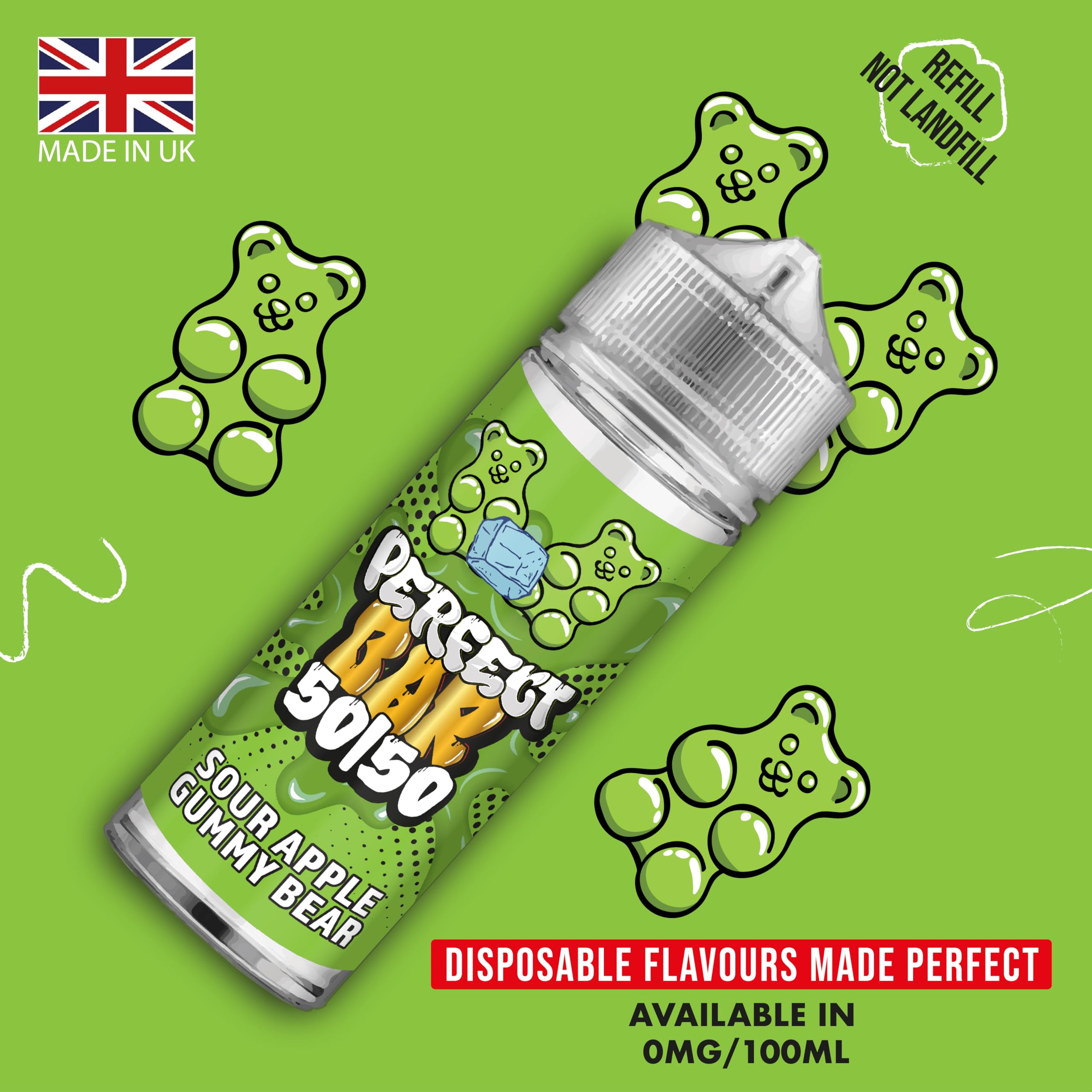 Generic SOUR APPLE G UMMY B.EAR - PERFECT BAR 50/50 Disposable Style Juice  | Best