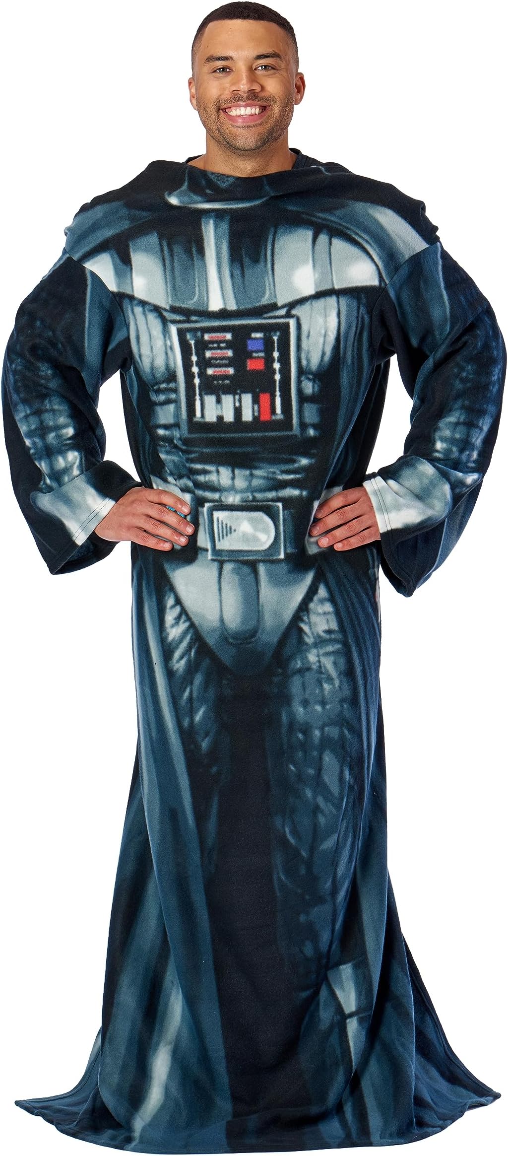 Star Wars Full Body Player Comfy Throw Blanket with Sleeves, 48 x 71 Inches, Wearable, Being Darth Vader