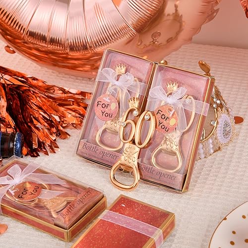 Miniatura 8 de 24 boxes of rose gold themed 60th birthday bottle openers favored for 60th golden wedding party gifts 60th birthday party souvenirs or party