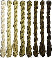 Vista 23 de Hilo de seda 100% natural, hilo de bordado hecho a mano hilo de seda 8 colores 360.9 ft cada uno (100)