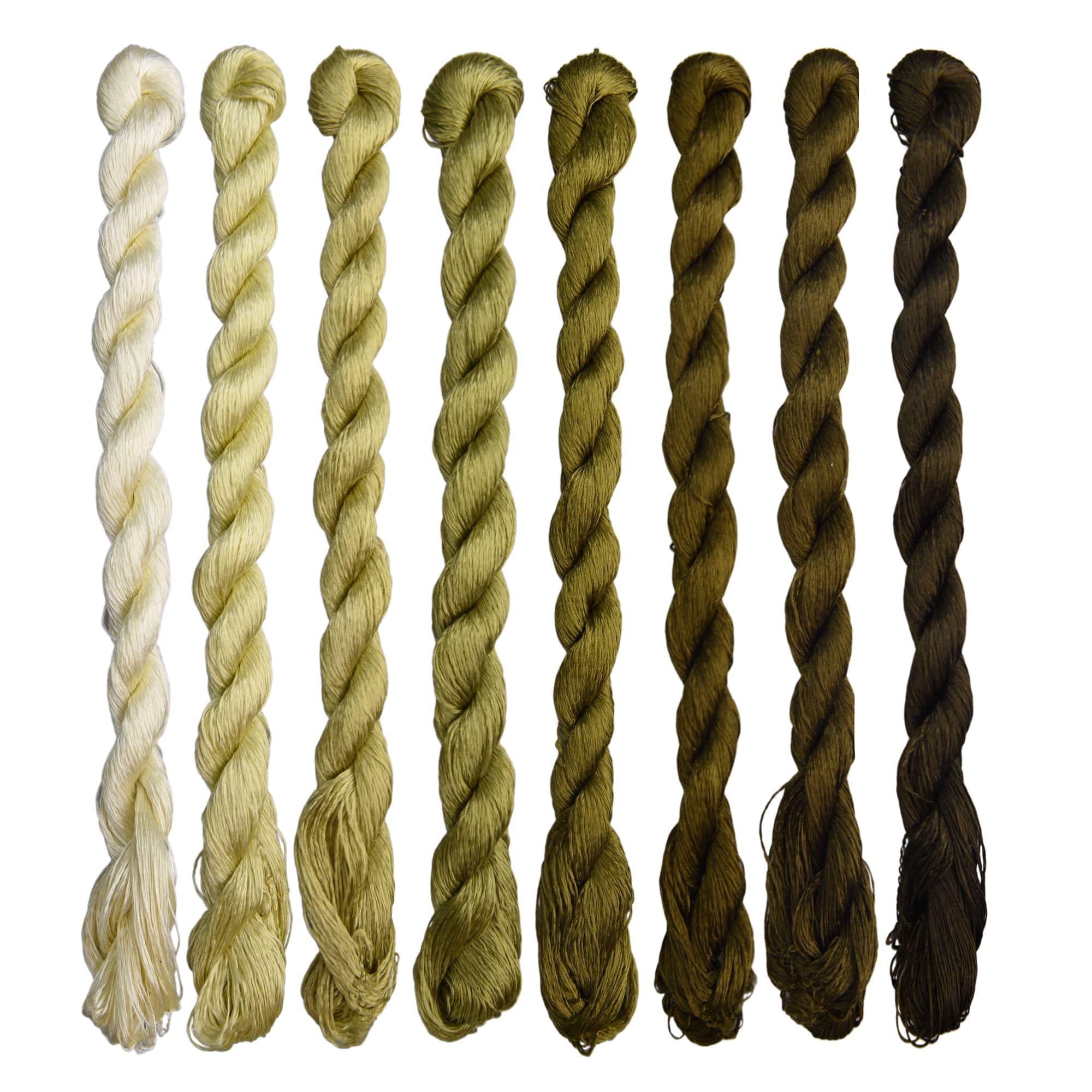 MINGGUXIUYI Natural 100% Silk Thread, 880 Metres, 8 Colors, Handmade Embroidery Thread, 85