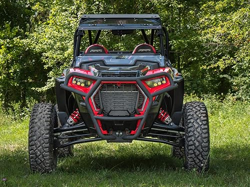 Miniatura 5 de SuperATV Parachoques delantero para Polaris RZR XP Turbo S 2018+, 2019+ XP 4 Turbo S, negro, tubo de acero resistente, recubrimiento en polvo,