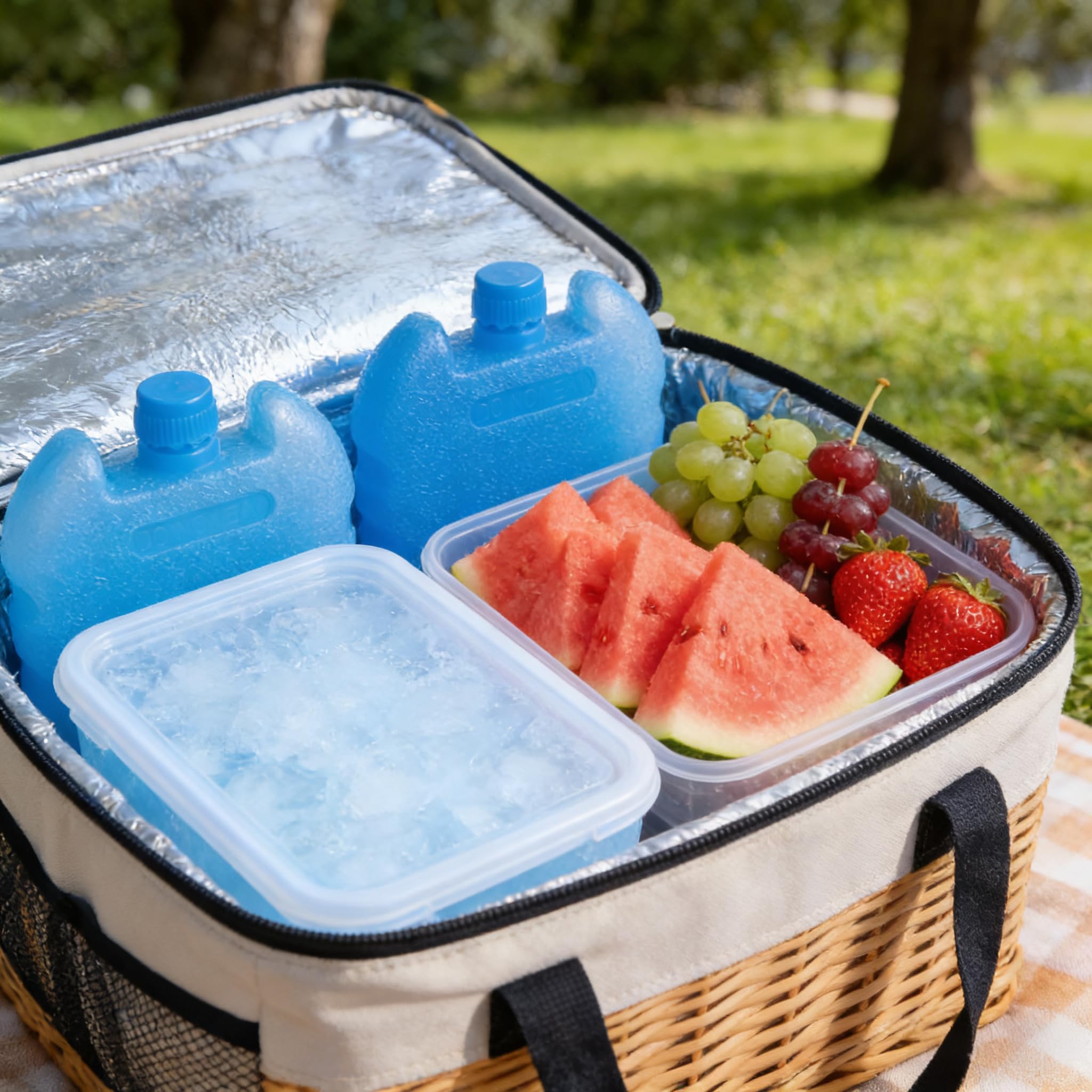 4 paquetes de hielo para enfriador, paquetes reutilizables para congeladores y loncheras, bolsa de hielo para lonchera, pesca, playa, equipo de campamento, 5.5 x 3.5 x 1 pulgadas