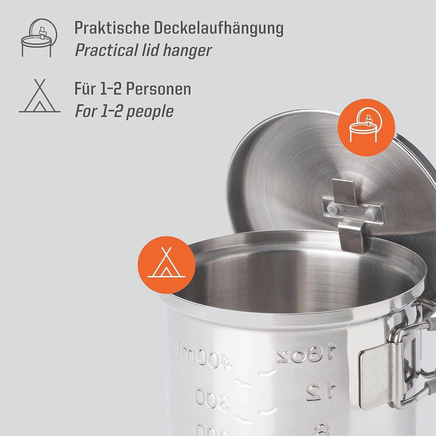 Esbit Cookset for solid fuel | Light Weight & Compact Packsize |Camping, Backpacking, Hiking | Outdoor kitchen