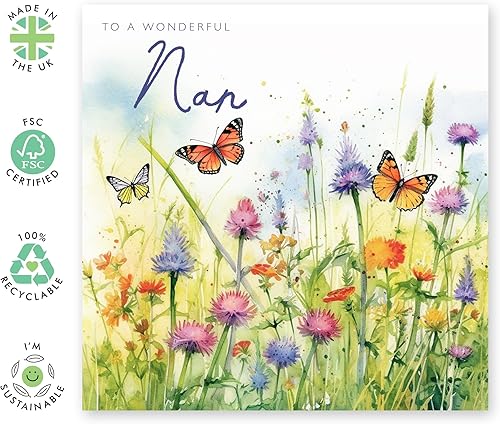 Miniatura 2 de CENTRAL 23 Tarjetas de cumpleaños Nan para mujer, To A Wonderful Nan, tarjetas de felicitación del día de la madre para abuela, abuela, niñera,