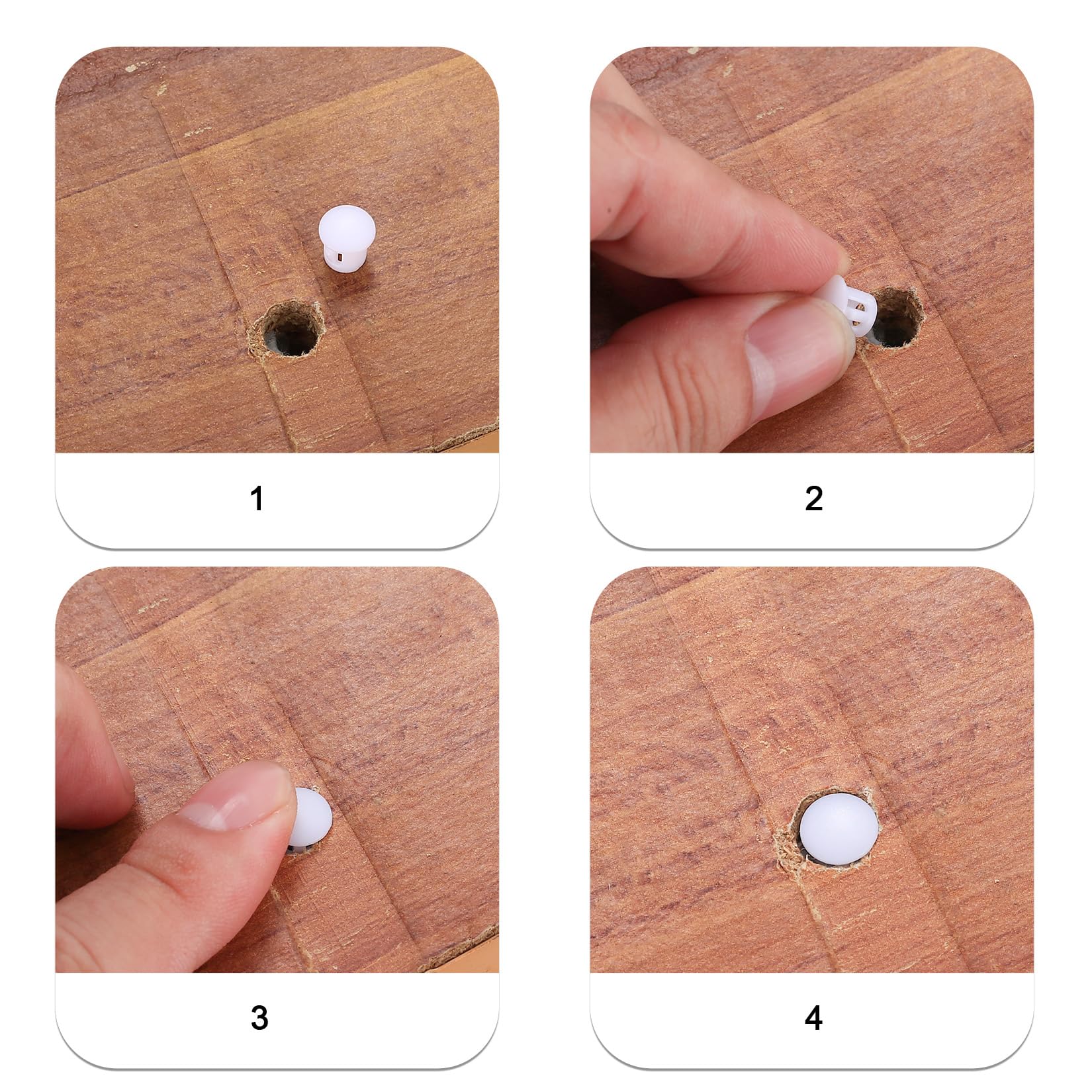 205 Pz Tappi Copriforo in Plastica, Tappi per Fori in Plastica BiancaTappi di Copertura per Fori Mobili Copriforo, Tappo a Vite per Cassetto Armadio, 5/6/8/10/13mm