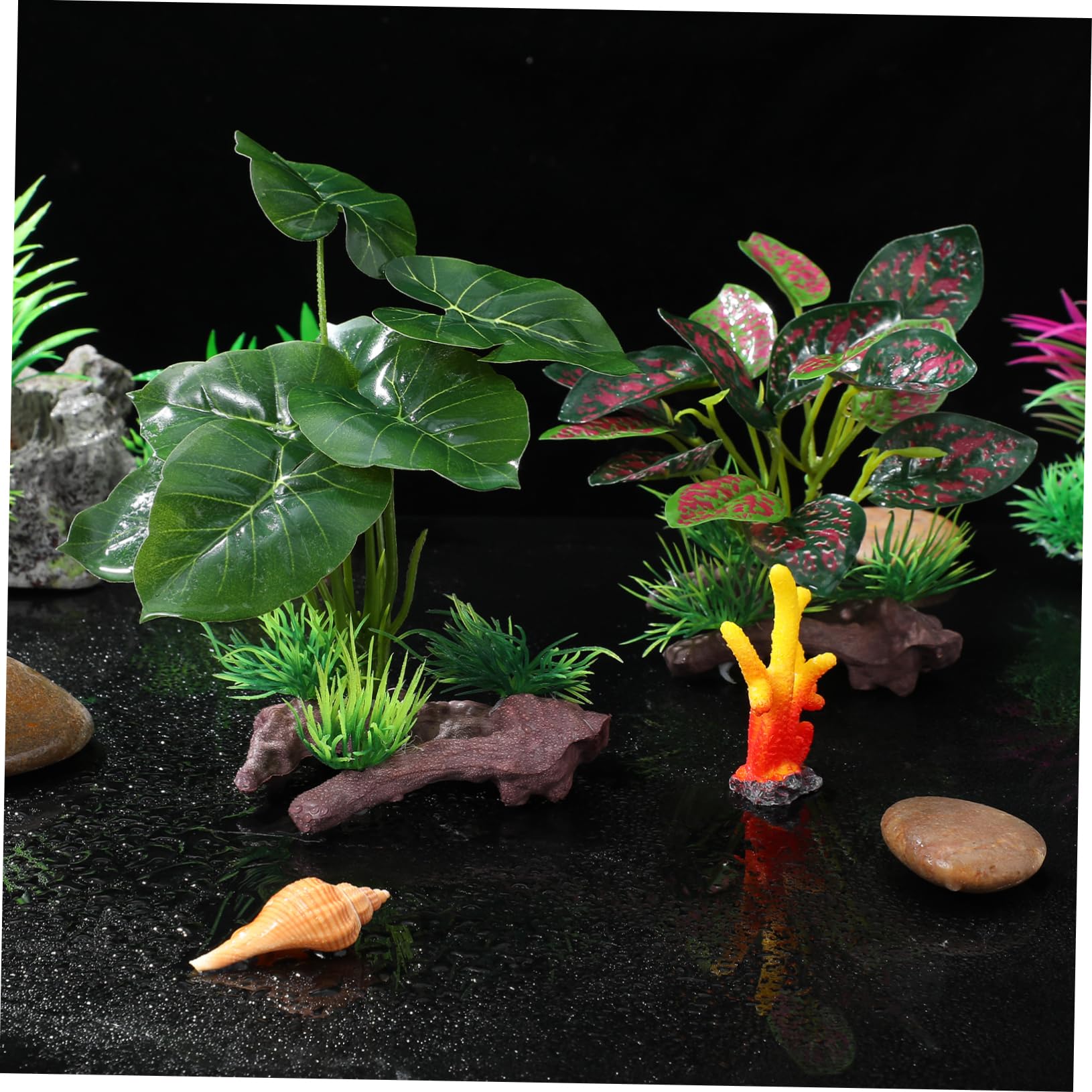 BESPORTBLE 10 Uds Decoración del Tanque De Peces Decoraciones De Acuario Plantas Artificiales para Acuario Tanque De Peces Plantas Decoraciones Plantas De Acuario Decoraciones Bonsai Plantas