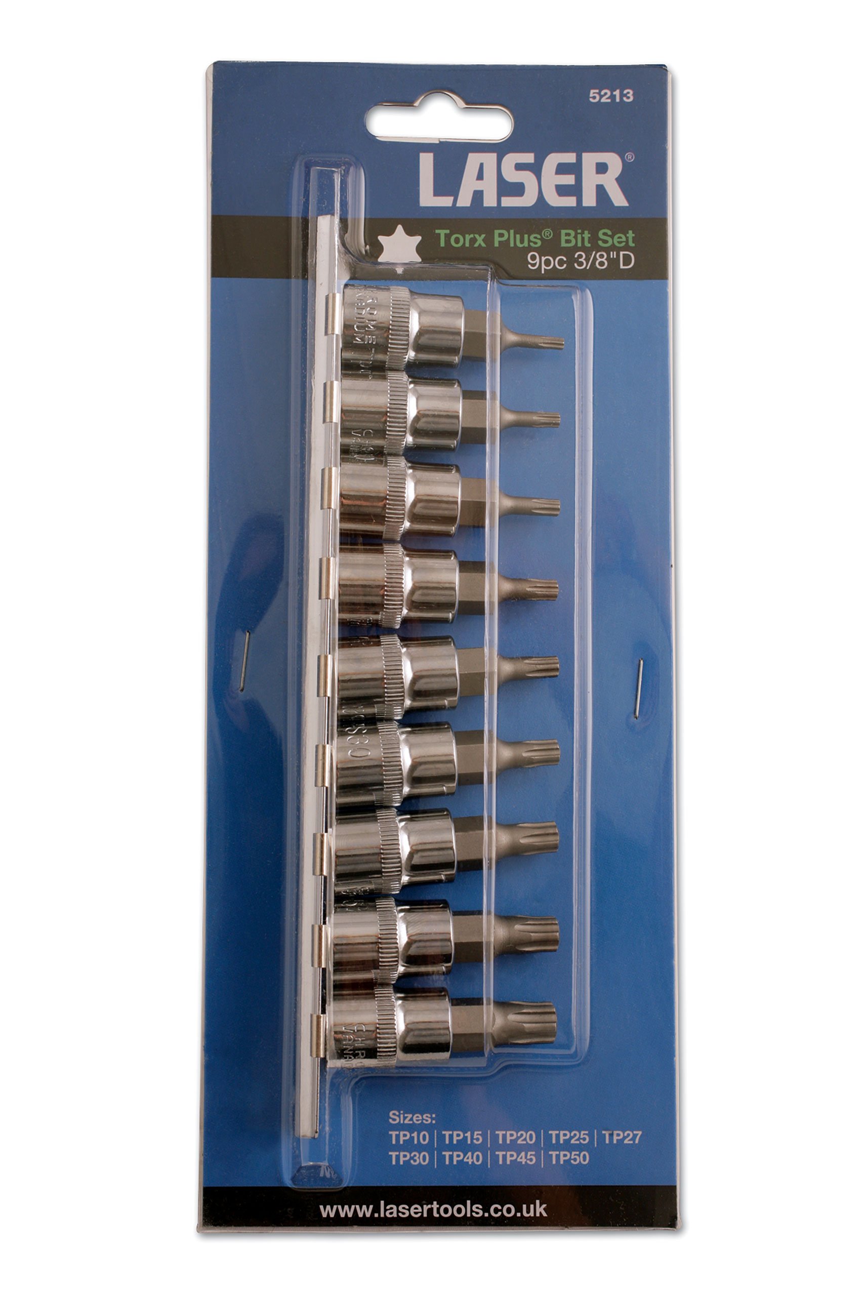 Laser 5213 Torx Plus zestaw bitów, 9-częściowy, średnica 1 cm