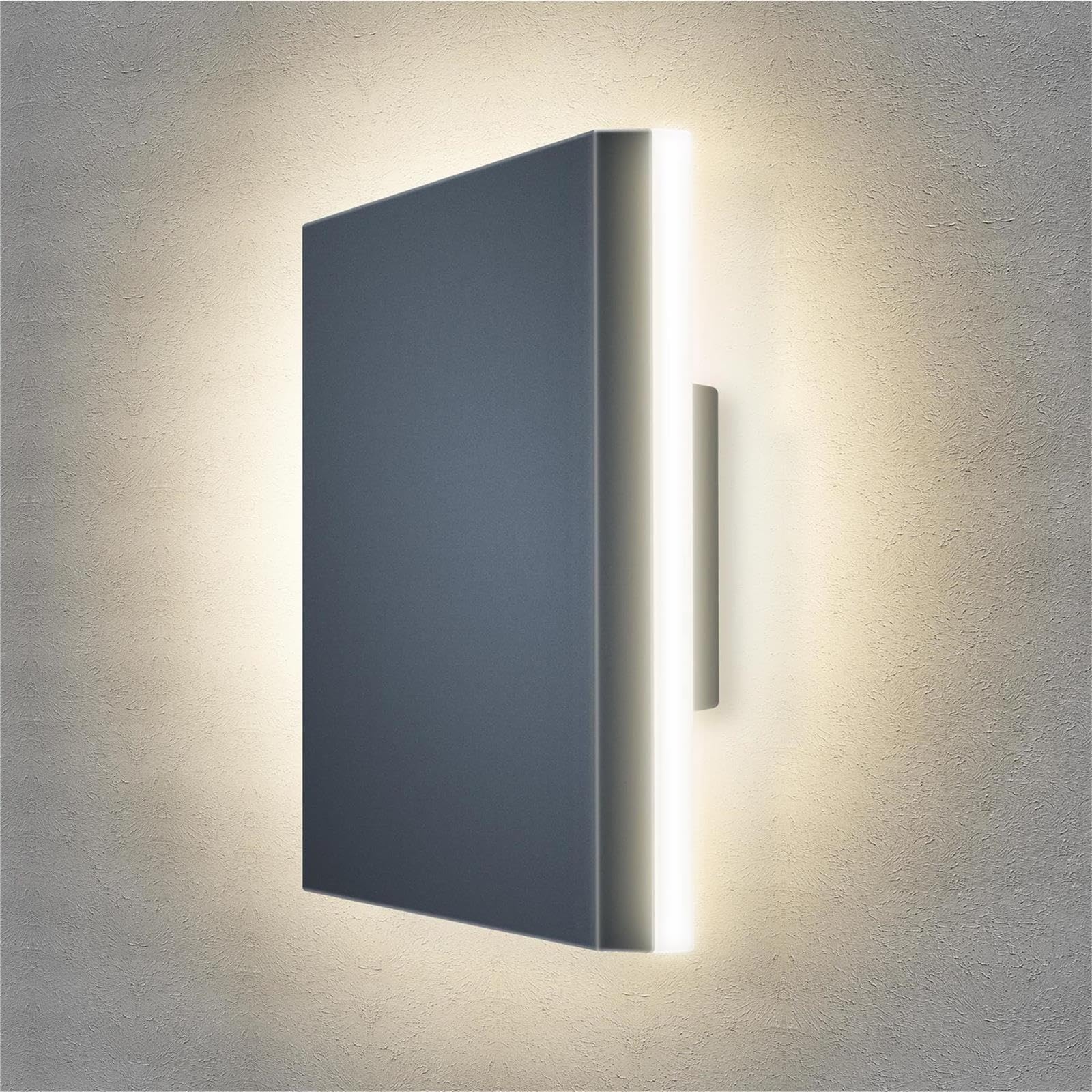 Metzler LED Wandleuchte 8 in Anthrazitgrau RAL 7016, 3000K Warmweiß, hochwertige Beleuchtung für Innen- und Außenbereich, minimalistische Leuchte, Außenlampe langlebig, vielseitig einsetzbar…