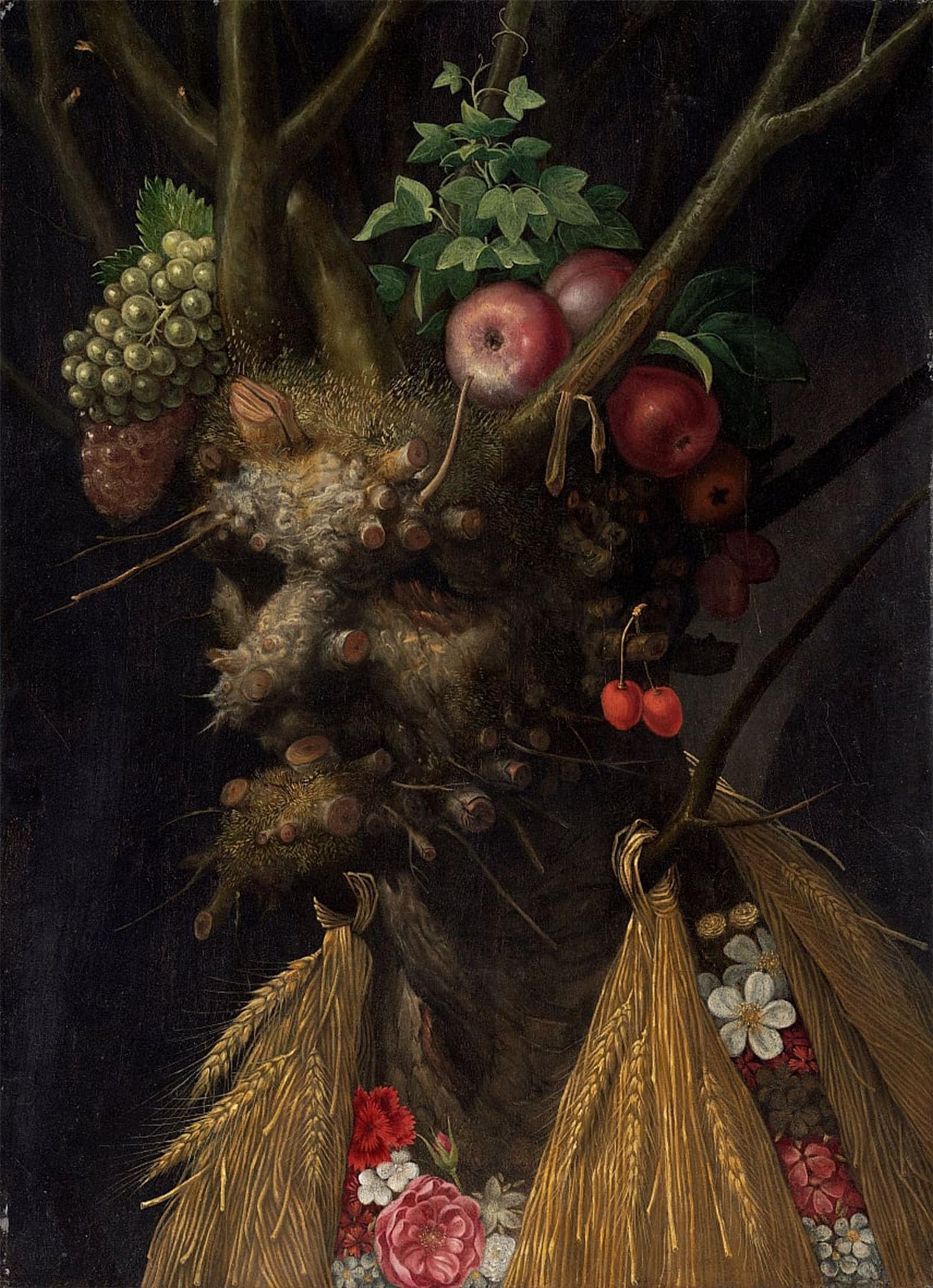 ARTXLXXBN Famous Art Print Poster Vintage Wall Art Four Seasons in One Head by Giuseppe Arcimboldo Canvas Art Poster for Home Decor 60x90cm