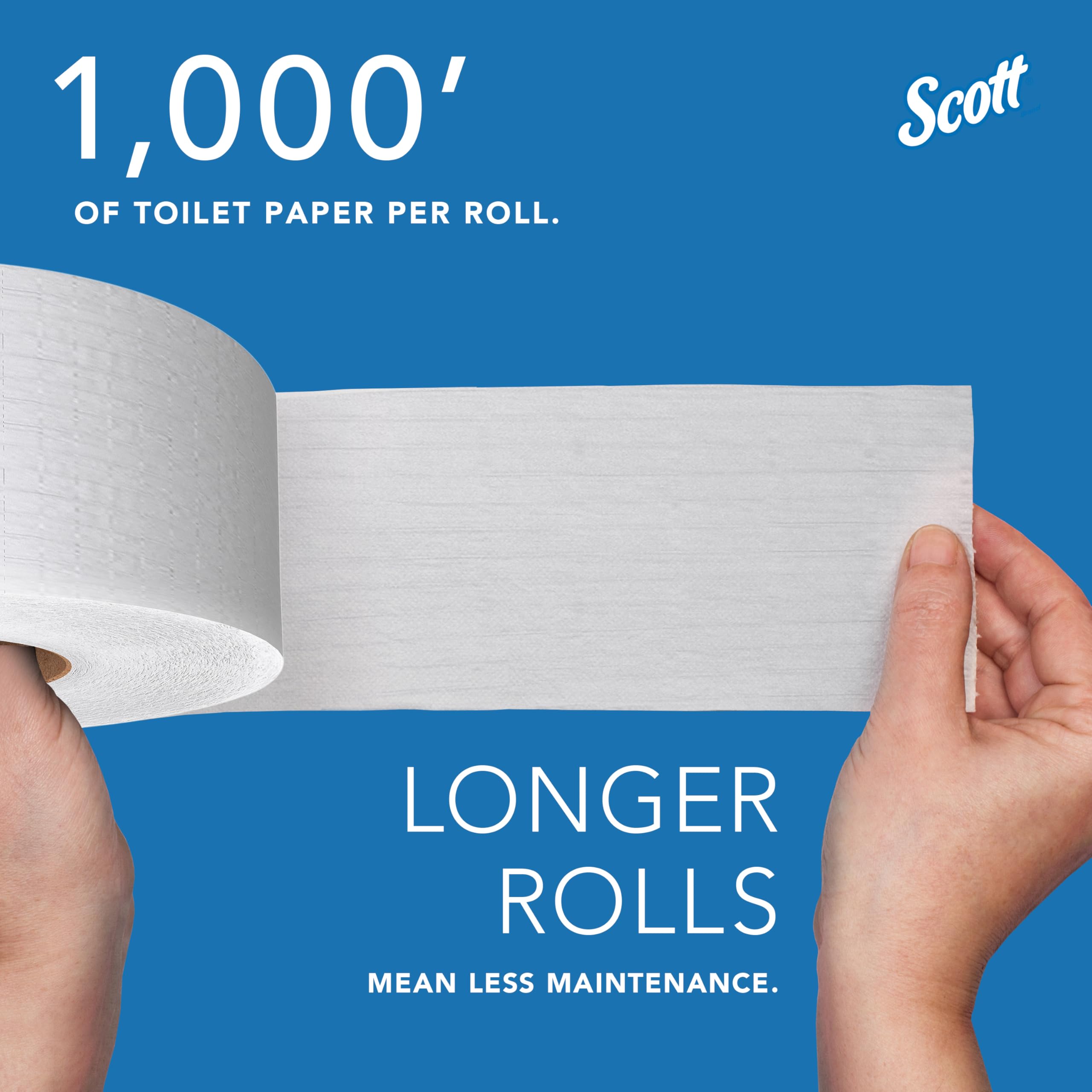 Scott 07805 tradición Jrt rodillo Jumbo baño Tissue, 2-Ply, 8 9/10 "de diámetro, 1000 FT (funda de 12)