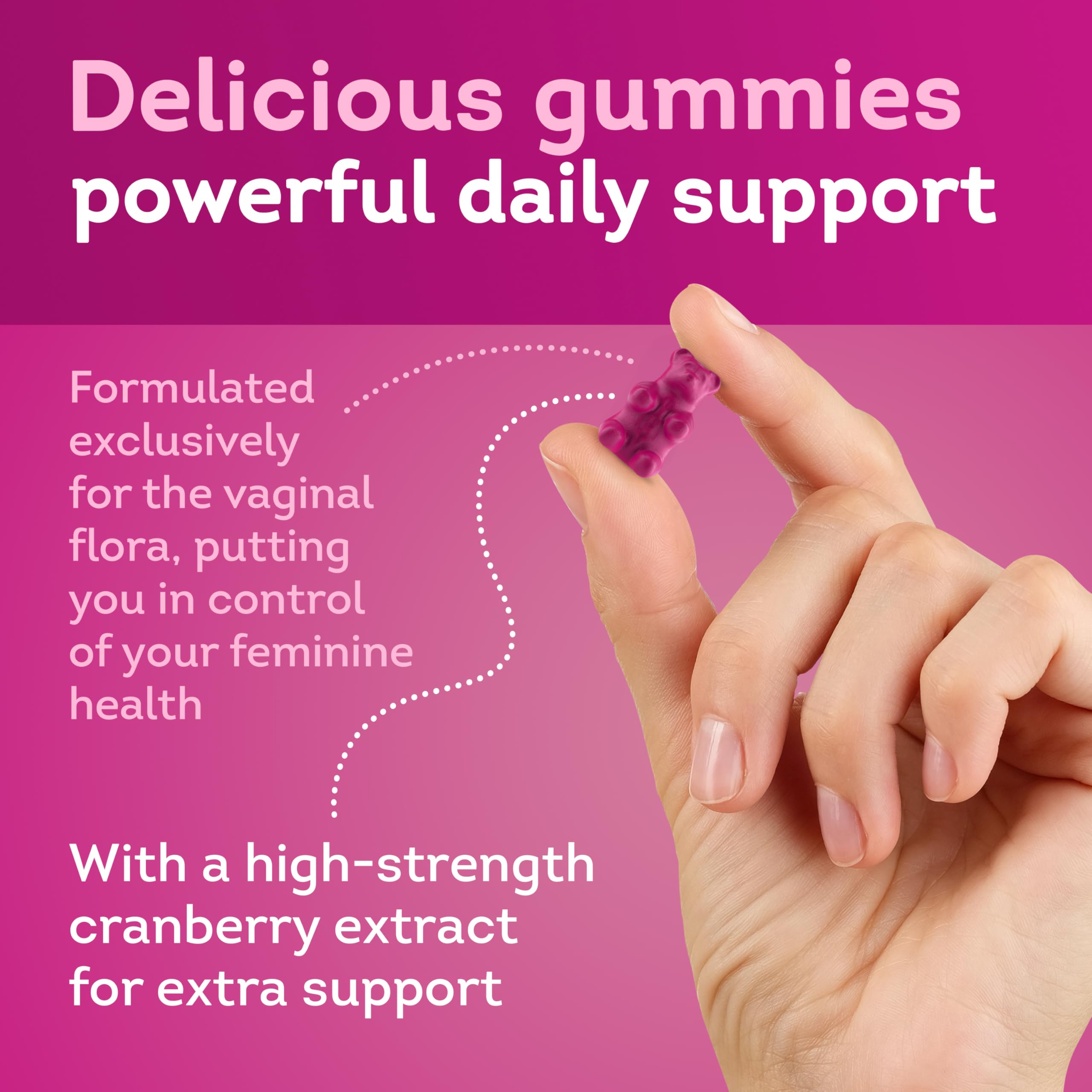 Florawell® Vaginal Probiotic Gummies for Women - pH Balance, Healthy Odor, Yeast Balance & Intimate Flora Support - with Cranberry Extract - Natural Berry Flavor - 60 Vegan Gummies — Amazon image 2