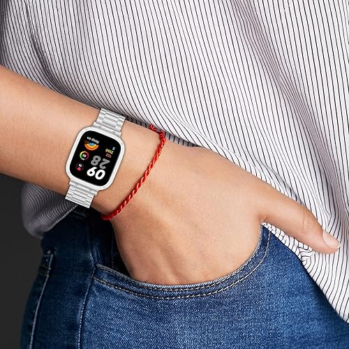 Miniatura 2 de FitTurn Correa de metal compatible con Xiaomi Redmi Watch 32Lite Band hombres y mujeres, sin huecos, pulseras de acero inoxidable sólido para Xiaomi