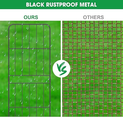 Miniatura 3 de OUSHENG Valla decorativa de jardín de 38 pulgadas de alto, 10 pies de largo, barrera de alambre de metal inoxidable con estacas de plástico para