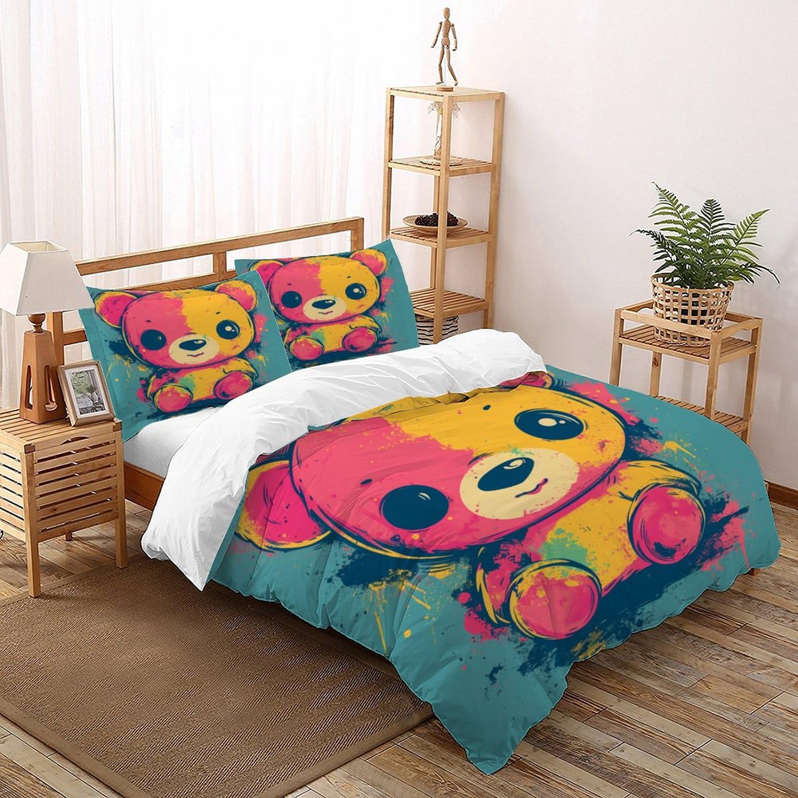 Parure de lit animaux pour chambre d'enfant et adulte motif cartoon