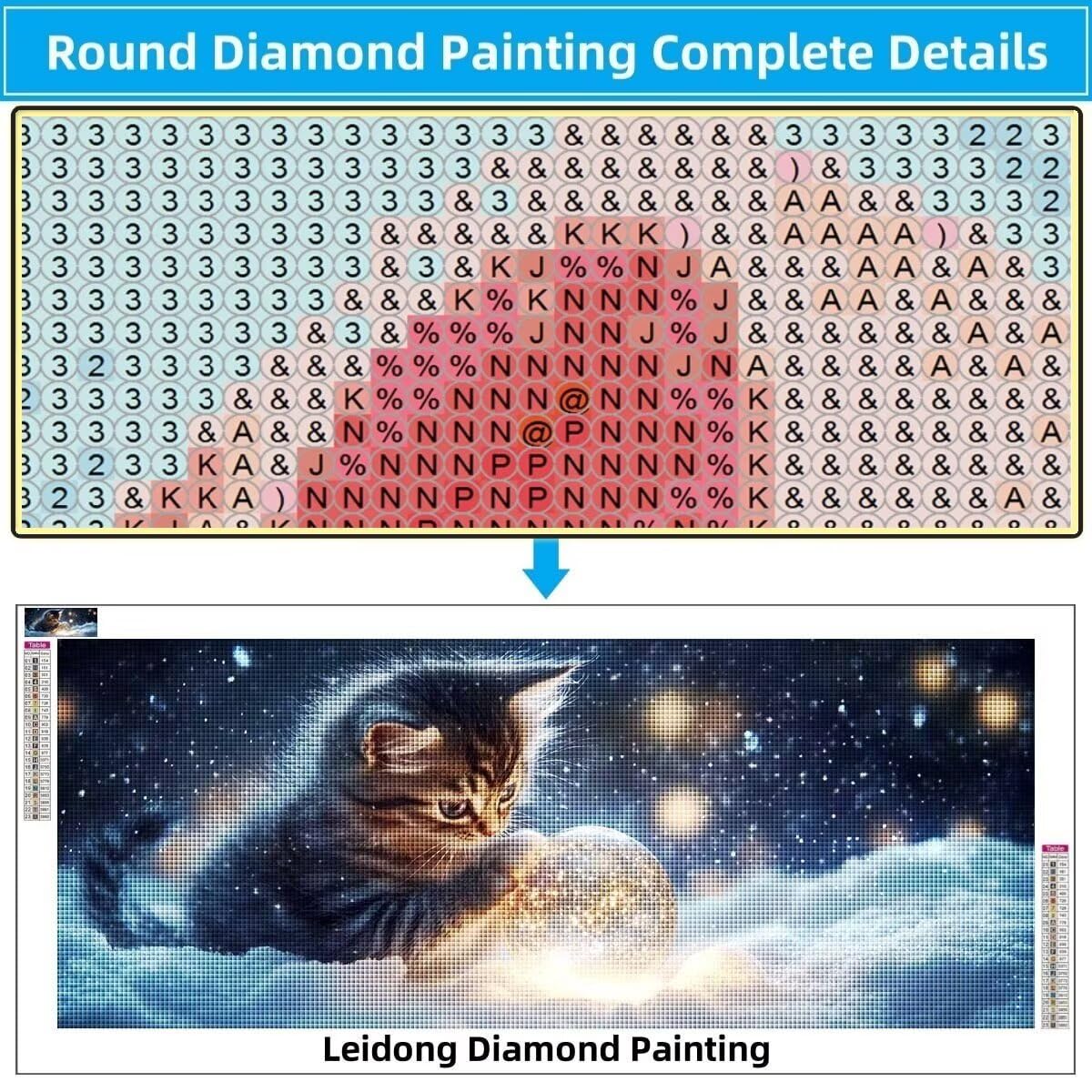 Malarstwo diamentowe 5D "zrób to sam" dla dzieci, kryształowa kulka, obraz do malowania diamentami (70 x 180 cm), tworzenie mozaiki według liczb, zestaw do malowania krzyżykowego, obraz dla dorosłych