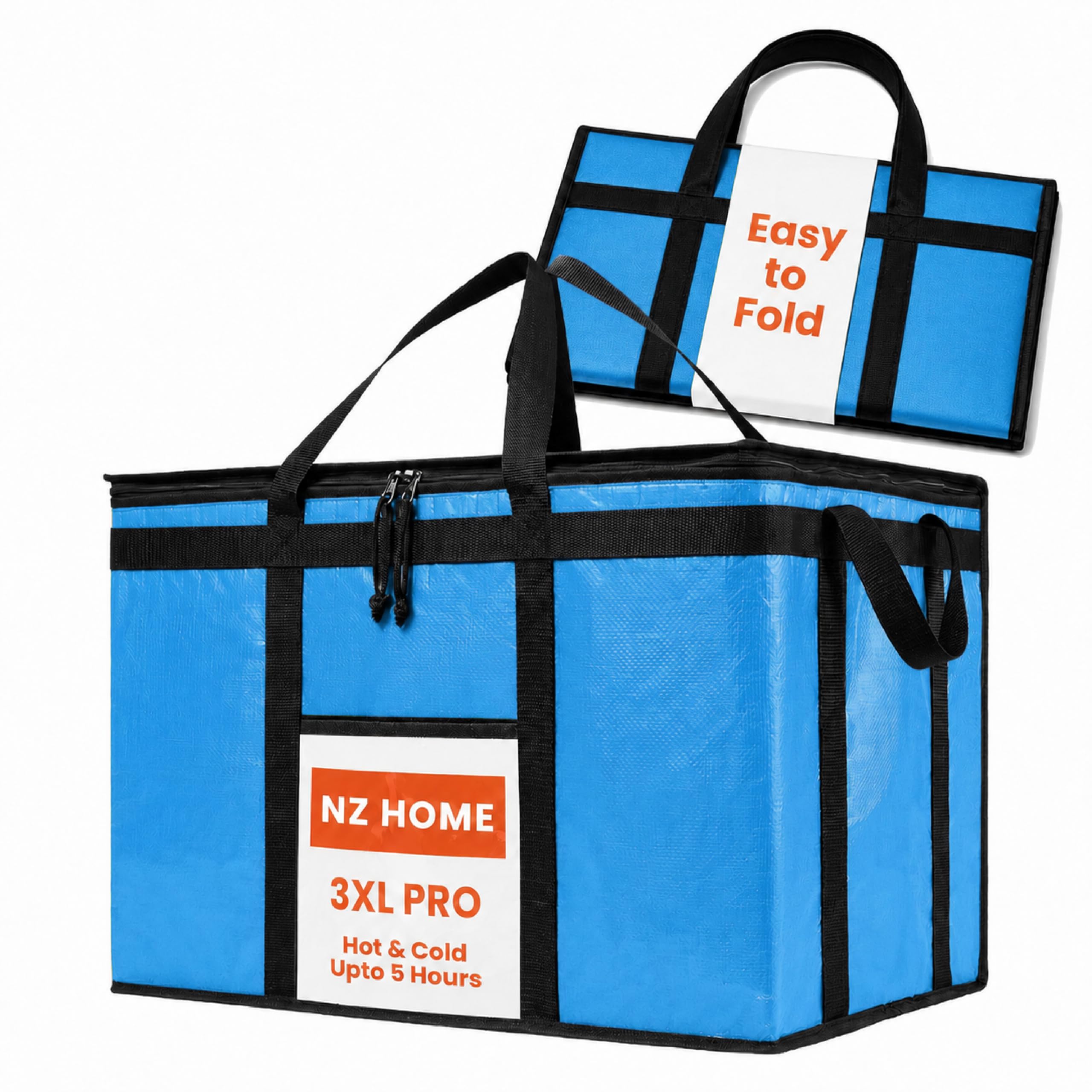 NZ home PRO Large Insulated Food Delivery Bag (3XL, Blue, 1 Pack)