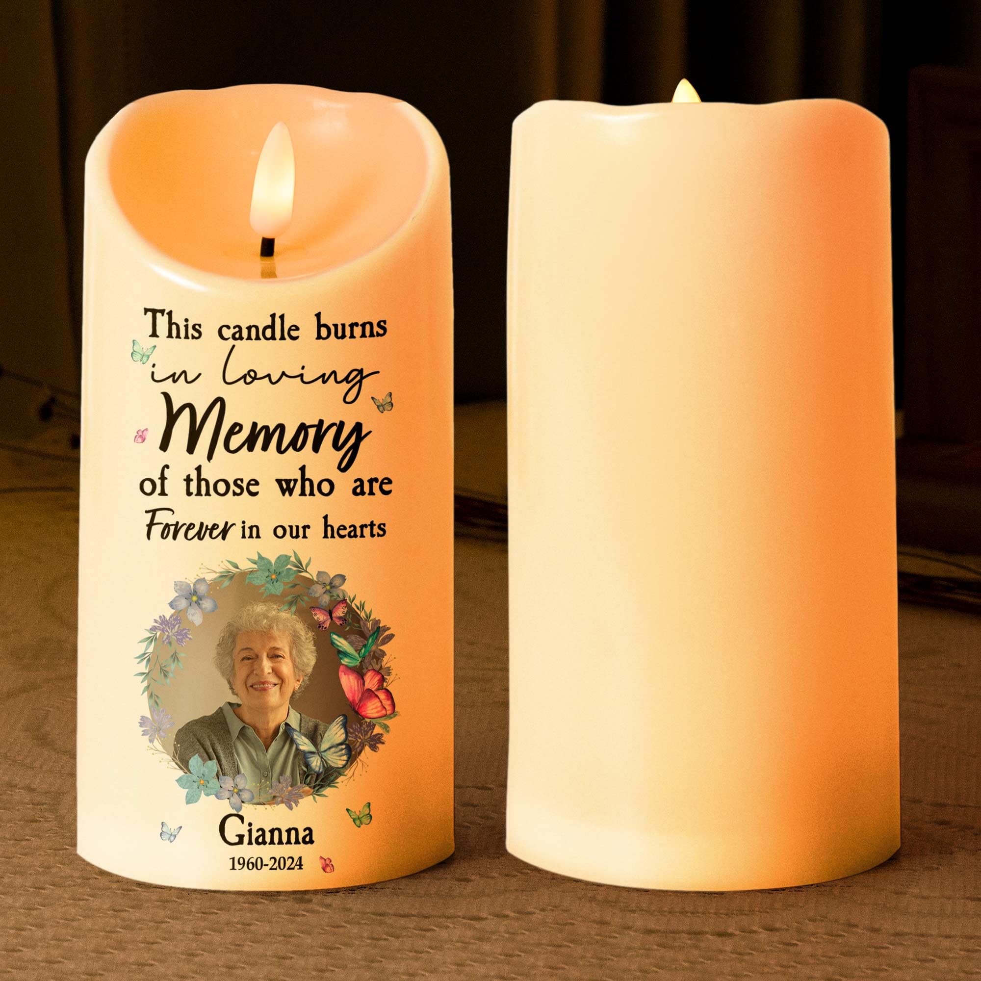 Personalized Memorial Custom Photo Forever In My Heart - Memorial Personalized Custom LED Ca – PawUnique Led Candle