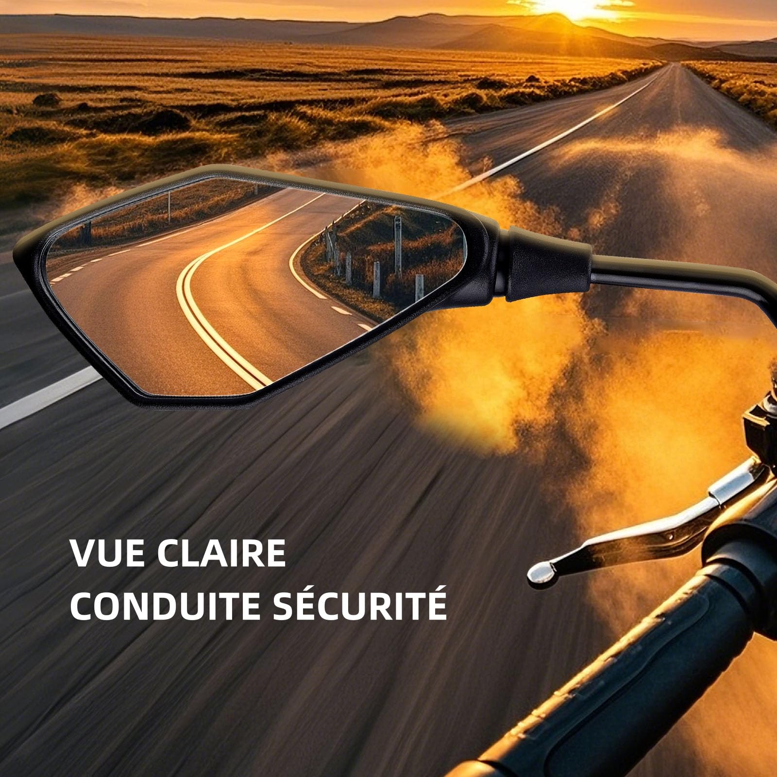 Rétroviseurs Latéraux de Moto E57 Homologué, 1 Paire Rétroviseurs Moto Universels, Réglable Rétroviseur Latéral M10 pour Scooter Moto Quad ATV
