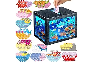 Valentines Day Cards for Kids School with Box: Sea Animal Valentines Exchange Cards Set