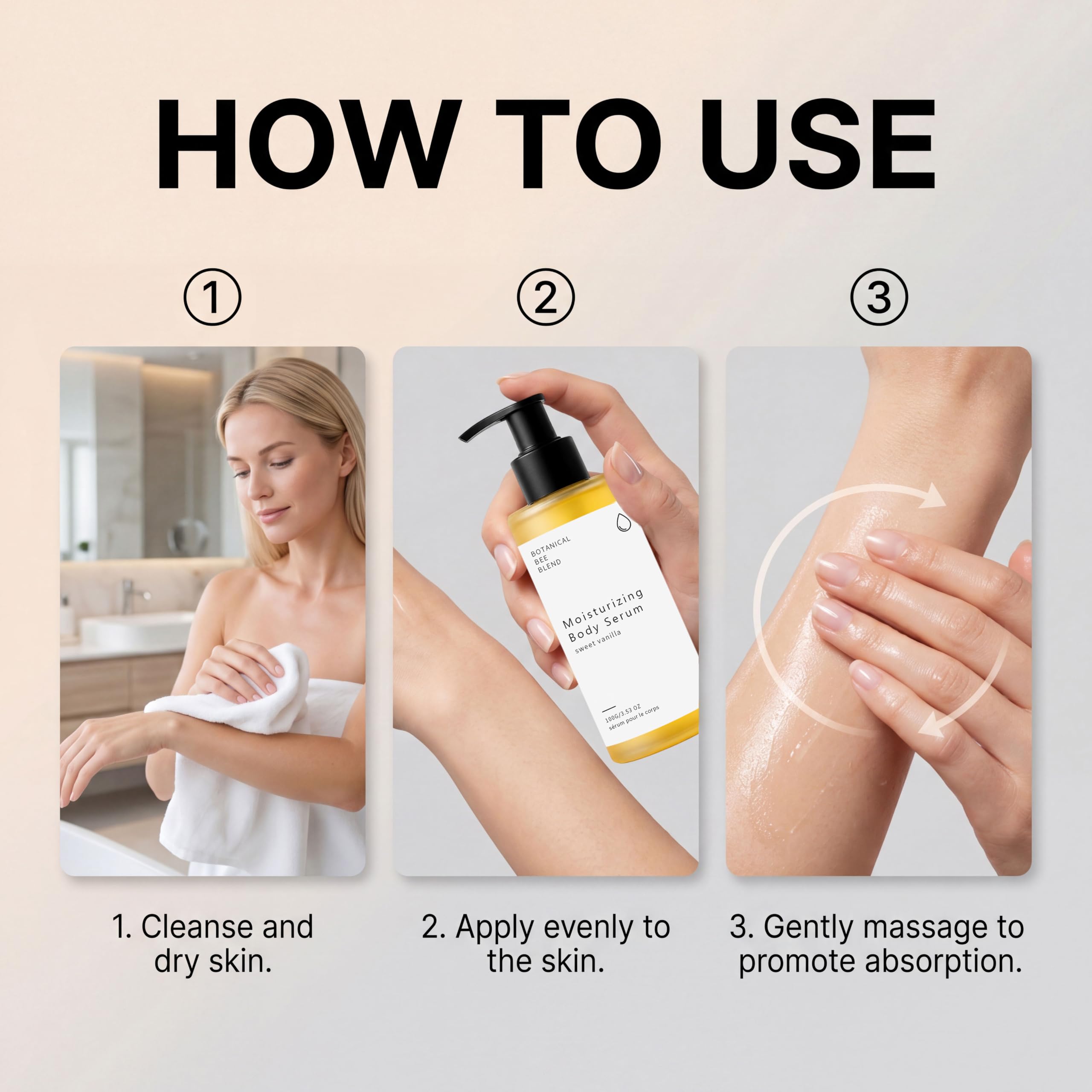 Siero corpo botanico con estratti di api naturali, olio per il corpo rassodante dopo la doccia, idratante e lisciante, formula leggera per una pelle morbida ed elastica (6 pezzi)