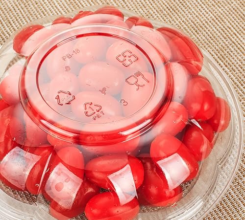 Miniatura 5 de GOLDEN APPLE, Cuencos cuadrados desechables de plástico (32oz-10sets) con tapas, recipientes de ensalada desechables de plástico transparente