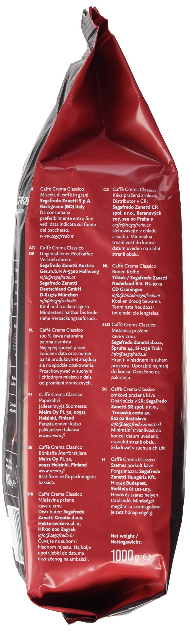 Segafredo Zanetti Caffé Crema Classico, 2er Pack (2 x 1000 g)