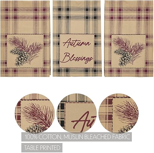 Miniatura 2 de VHC Brands Connell Pinecone - Juego de 3 paños de cocina con diseño de piña, decoración de casa de campo, otoño, 19 x 28 pulgadas