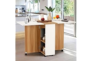 Folding Dining Table: Expandable and Space-Saving Kitchen Table with Wheels