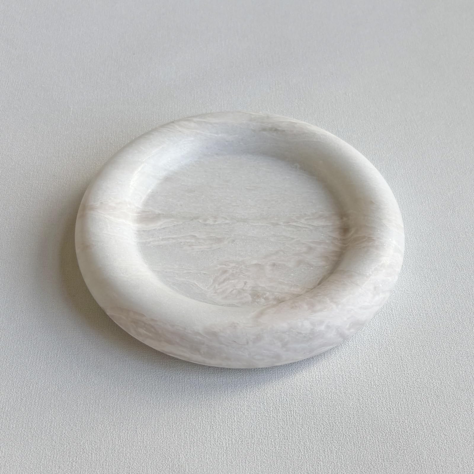 Photo 1 of Marble Stone Doughnut Coaster Round Small 7'' Tray Catchall Trinket Plate Jewelry Storage (Rainbow Rose)