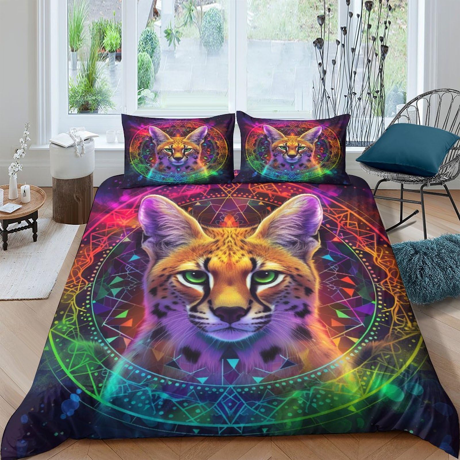 Parure de lit chat léopard motif mignon cadeau ado et enfant