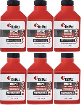 RedMax 598817703 OEM Maxpro 2-Cycle Engine Oil 6.4oz 2.5 Gallon Mix 6 Pack