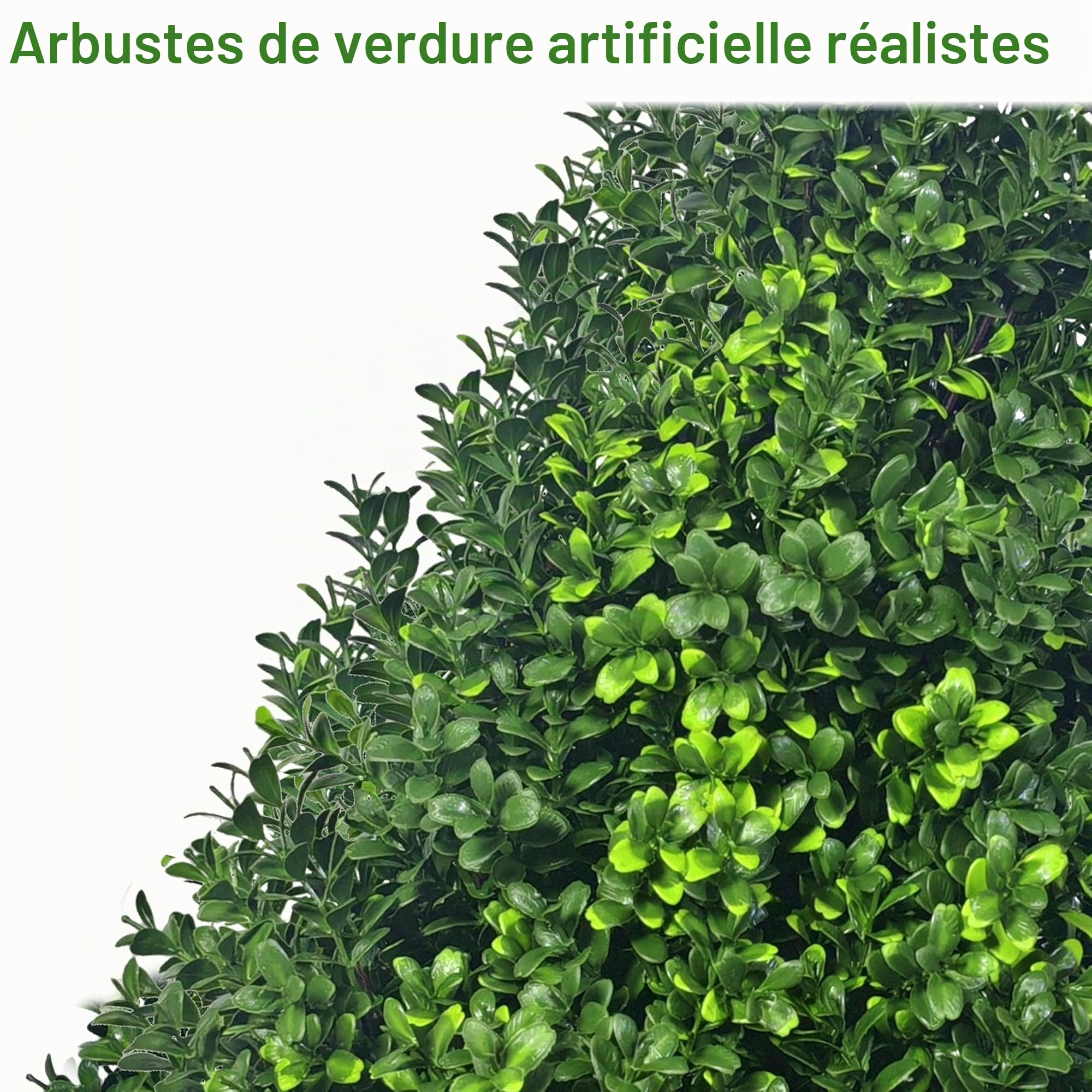 Lot de 2 Cèdres Artificiels Topiaires d'Extérieur – Plantes Imitation Buis Réalistes de 70 cm (Intérieur/Extérieur) – Faux Arbres Persistants en Pot et Arbustes Artificiels